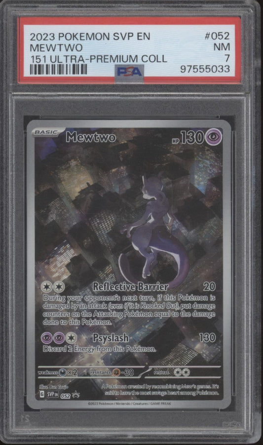 Mewtwo Pokemon 151 Ultra Premium Collection #052 PSA 7