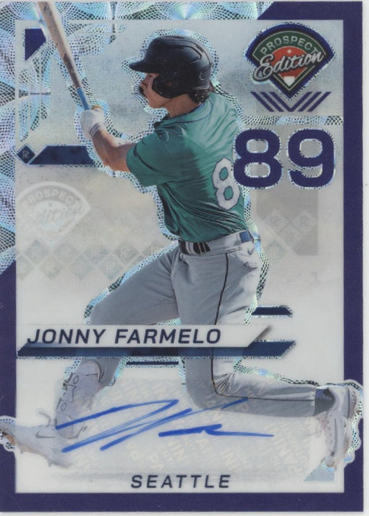 Jonny Farmelo 2025 Panini Prospect Edition Scope Prizm Auto 13/49 #189