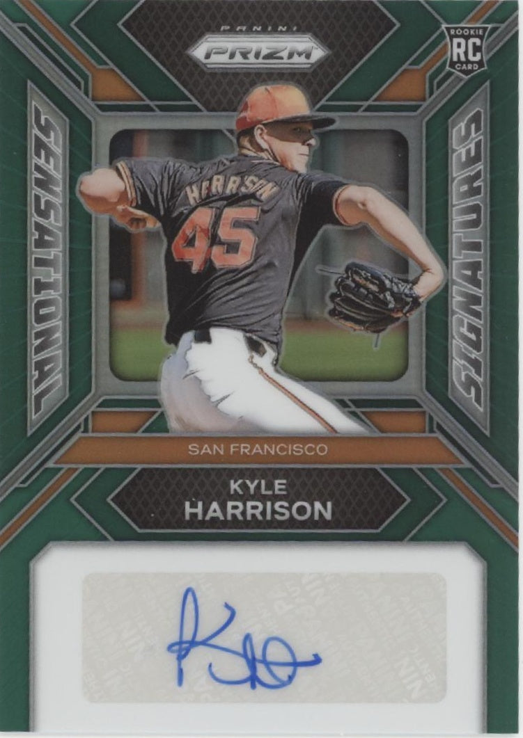 Kyle Harrison 2024 Panini Prizm Sensational Signatures Green Prizm RC Auto