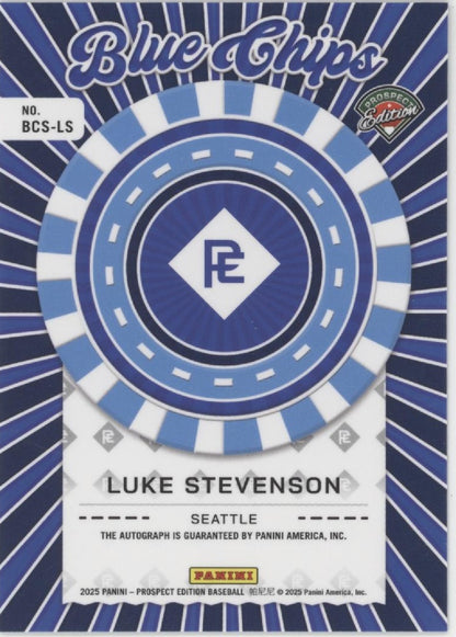 Luke Stevenson 2025 Panini Prospect Edition Blue Chips Prizm Auto #BCS-LS