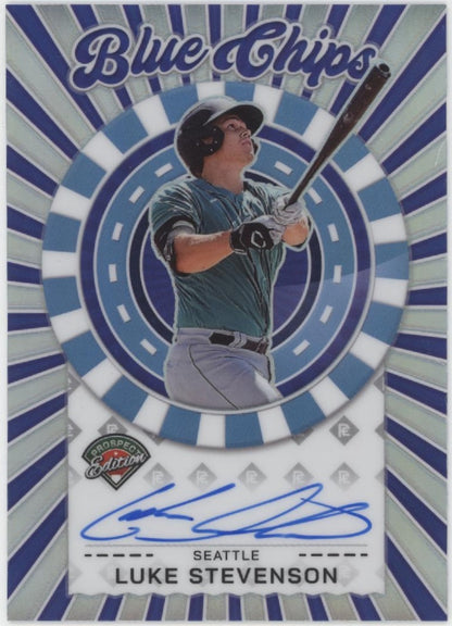 Luke Stevenson 2025 Panini Prospect Edition Blue Chips Prizm Auto #BCS-LS