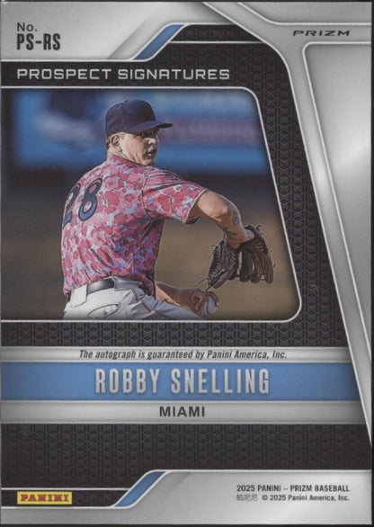 Robby Snelling 2025 Panini Prizm Prospects Signatures Prizm Auto #PS-RS