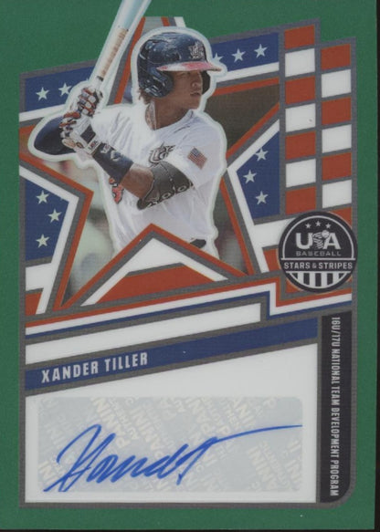 Xander Tiller 2026 Panini USA Stars & Stripes Green Prizm Auto #NTS-XT