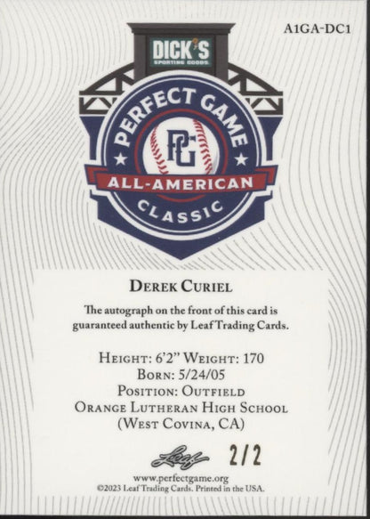 Derek Curiel 2023 Leaf Just Auto 2/2 #A1GA-DC1
