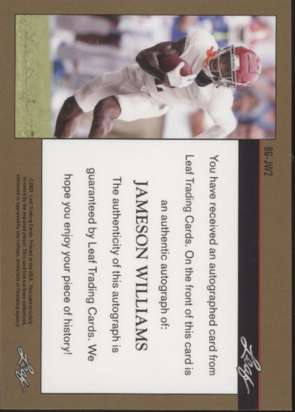 Jameson Williams 2021 Leaf RC Auto 20/99 #BG-JW2