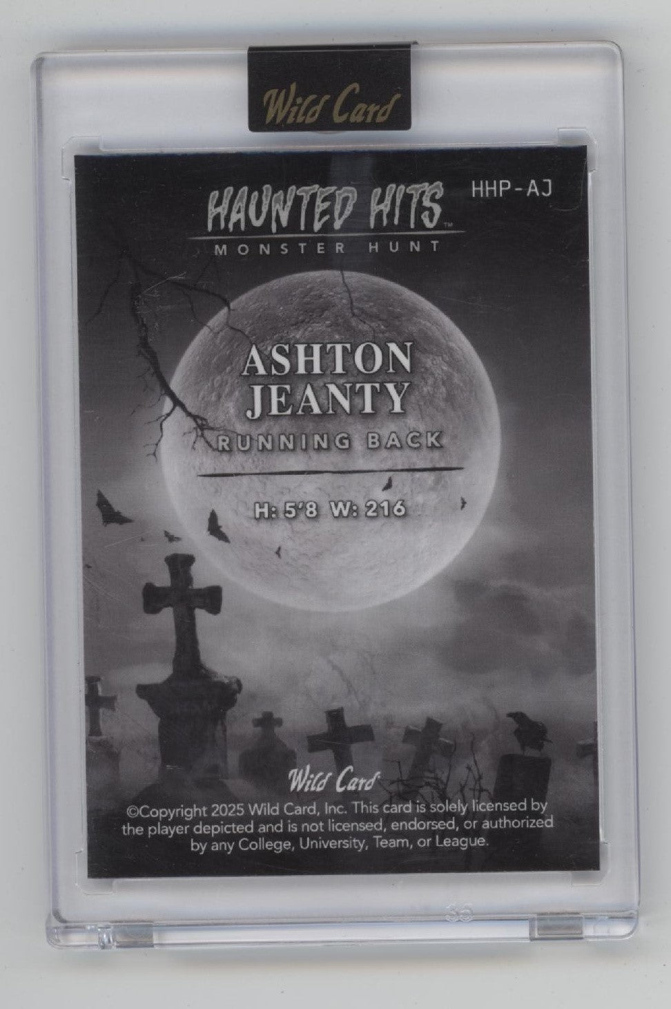 Ashton Jeanty 2025 Wild Card Haunted Hits 1/1 #HHP-AJ