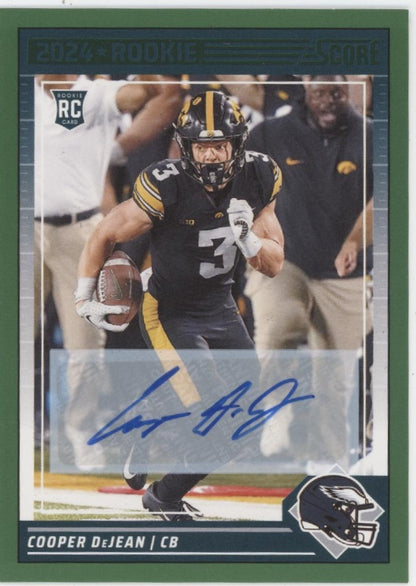 Cooper DeJean 2024 Panini Score Green RC Auto #334