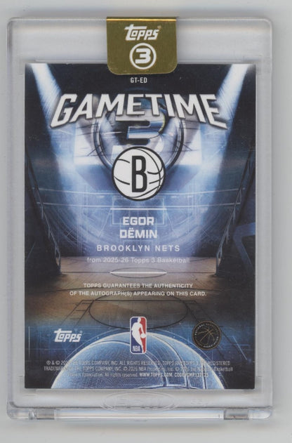 Egor Demin 2026 Topps 3 Gametime RC Auto 22/49 #GT-ED
