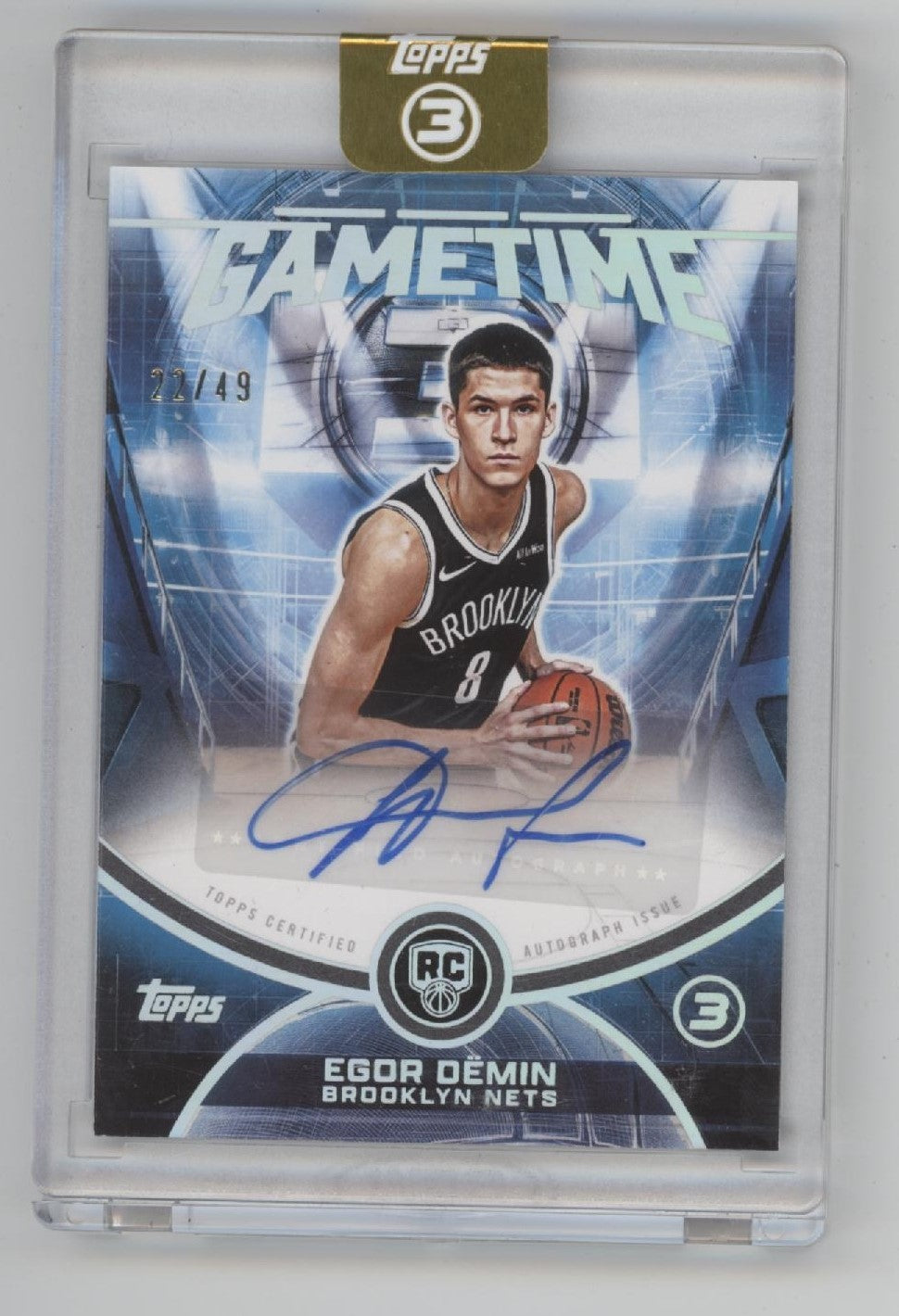 Egor Demin 2026 Topps 3 Gametime RC Auto 22/49 #GT-ED