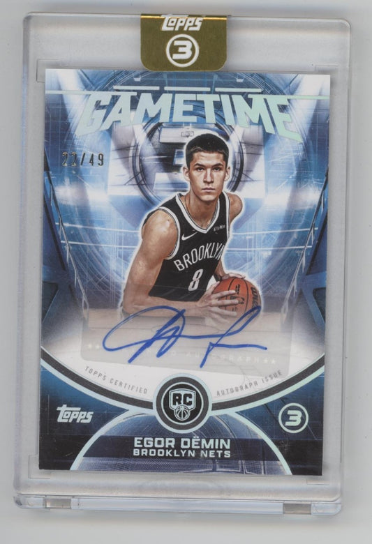 Egor Demin 2026 Topps 3 Gametime RC Auto 22/49 #GT-ED