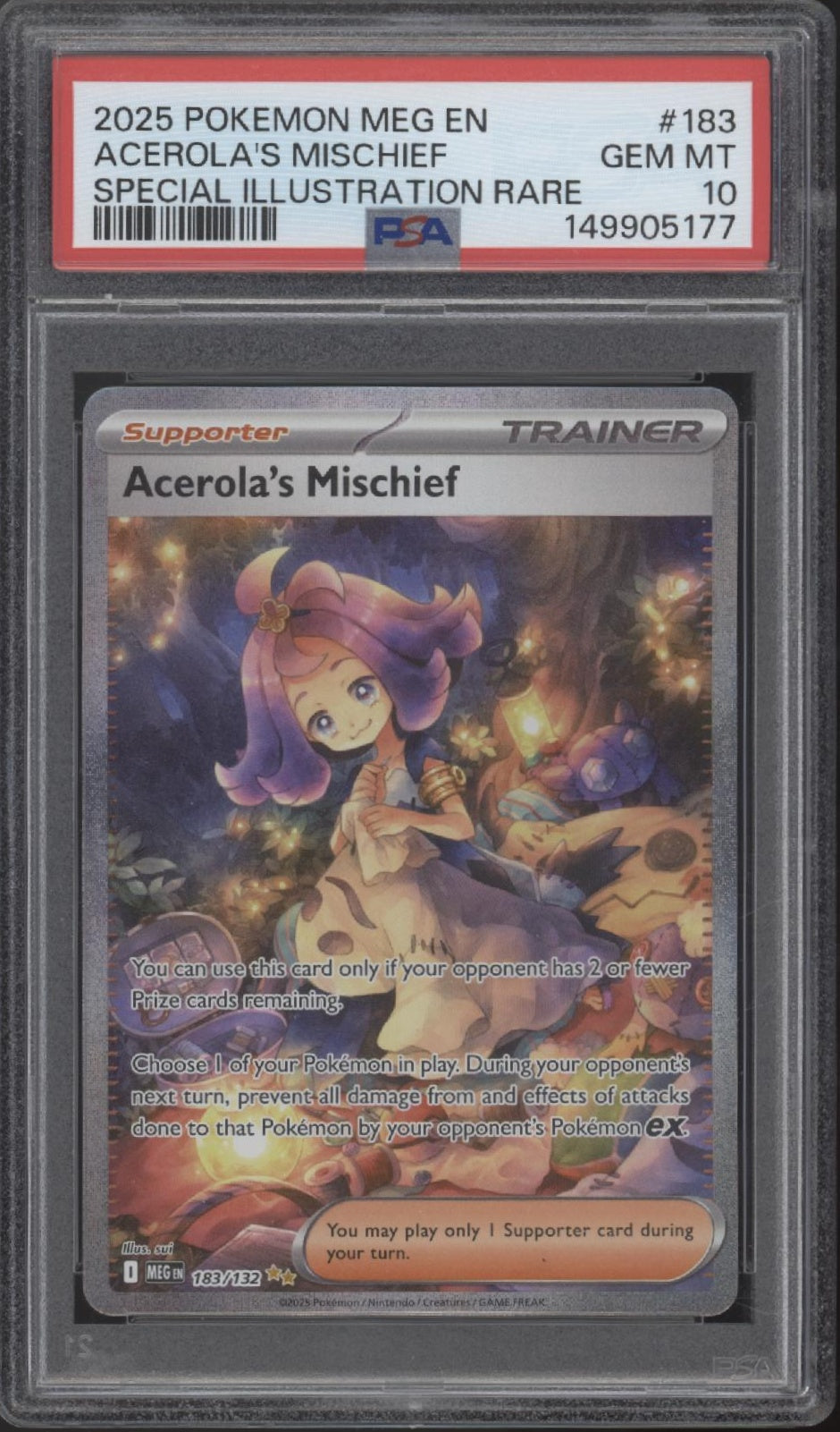 Acerola's Mischief Pokemon Mega Evolution Special Illustration Rare #183 PSA 10、Collector Store LLC Gaming、kayou