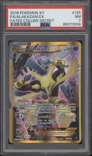 alakazam ex pokemon card Alakazam ex Pokemon Fates Collide Secret Full Art #125 PSA 7