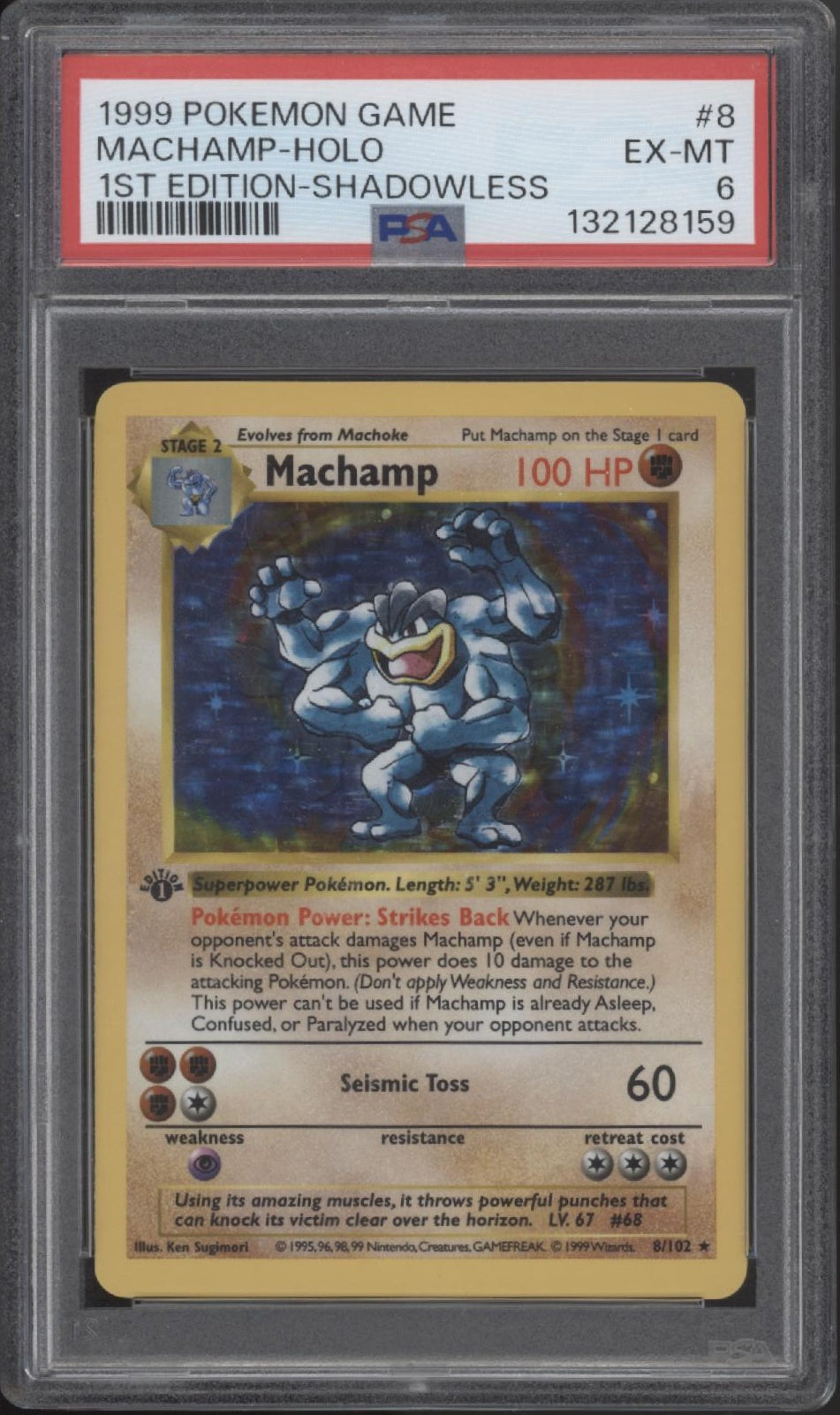 machamp pokemon holographic card Pokmon TCG - Machamp - 8/102 - Holo Rare - 1st Edition