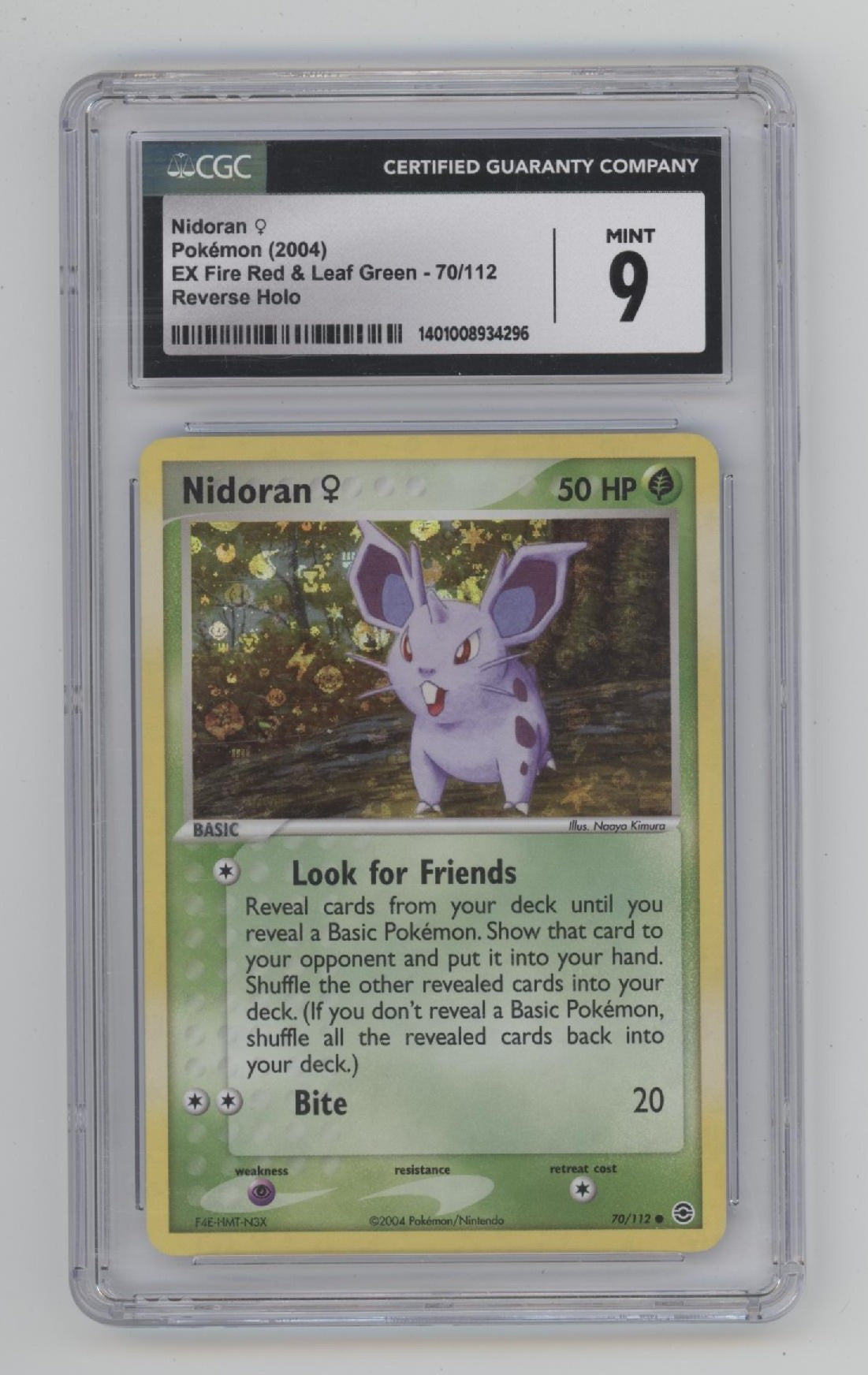 Nidoran Pokemon EX Fire Red & Leaf Green Reverse Holo #70 CGC 9