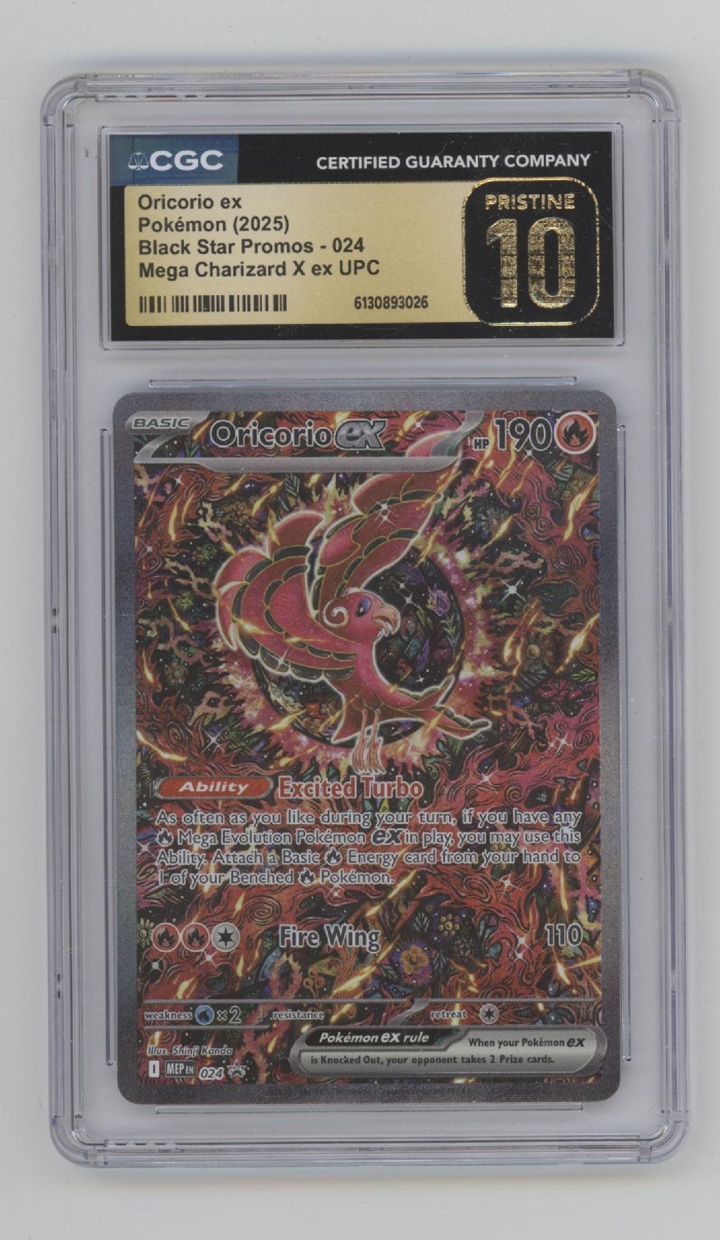 Oricorio ex Pokemon Mega Chaizard X ex UPC #024 CGC 10 Pristine