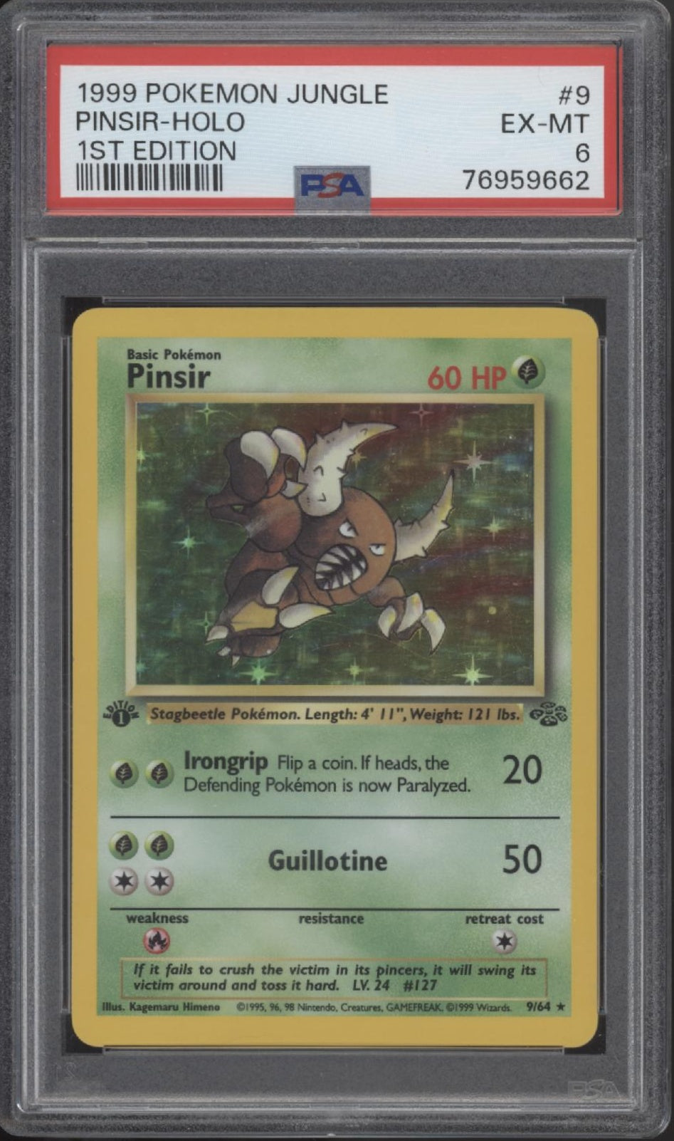 Pinsir Pokemon Jungle 1st Edition Holo #9 PSA 6