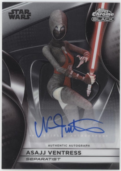 Nika Futterman as Asajj Ventress 2025 Topps Chrome Black Star Wars Auto #CB-NF