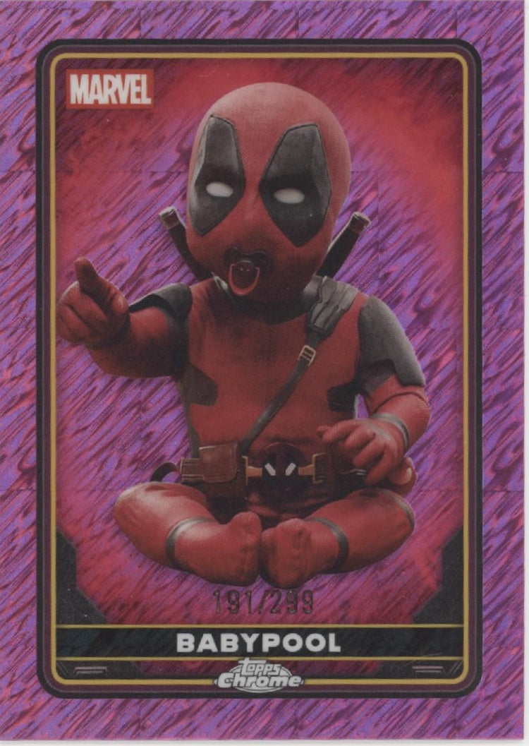 Babypool 2025 Topps Chrome Marvel Fuschia Shimmer Refractor 191/299 #39