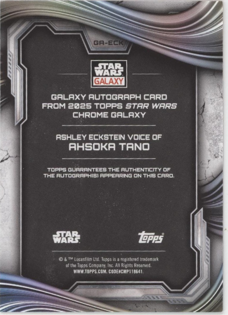 Ashley Eckstein as Ahsoka Tano 2025 Topps Chrome Star Ways Galaxy Auto 05/25、Collector Store LLC、kayou