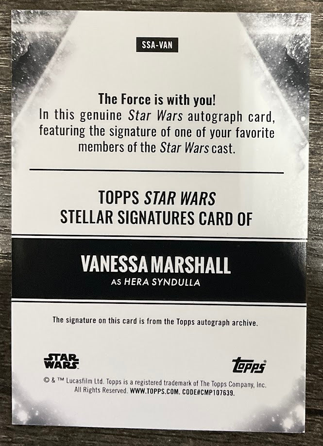 Vanessa Marshall as Hera Syndulla 2025 Topps Star Wars Green Auto 19/99