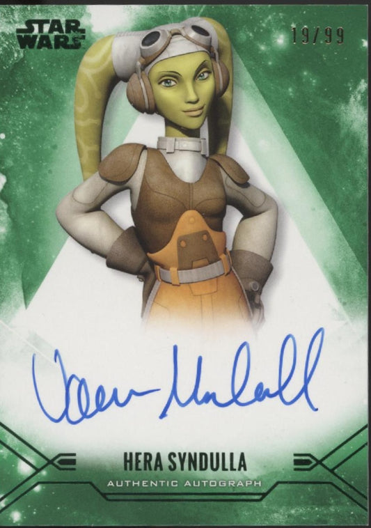 Vanessa Marshall as Hera Syndulla 2025 Topps Star Wars Green Auto 19/99