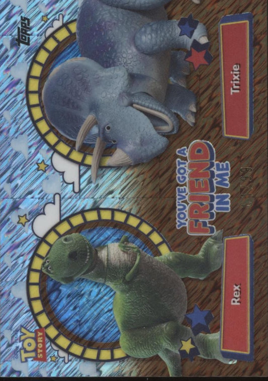 Rex / Trixie 2025 Topps Toy Story You Got a Friend in Me Shimmer Refractor 01/99