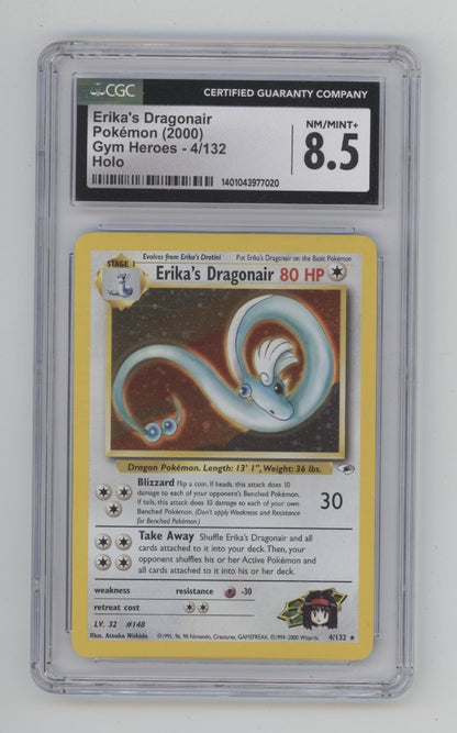 Erika's Dragonair Pokemon Gym Heroes Holo #4 CGC 8.5