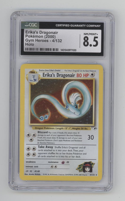 Erika's Dragonair Pokemon Gym Heroes Holo #4 CGC 8.5