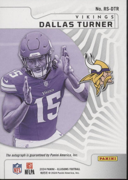 Dallas Turner 2024 Panini Illusions Rookie Signs Purple RC Auto 39/75 #RS-DTR