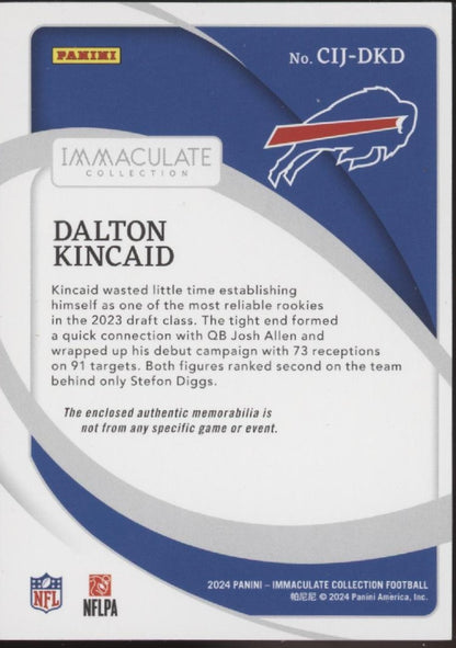 Dalton Kincad 2024 Panini Immaculate Collection Swatch 25/99 #CIJ-DKD