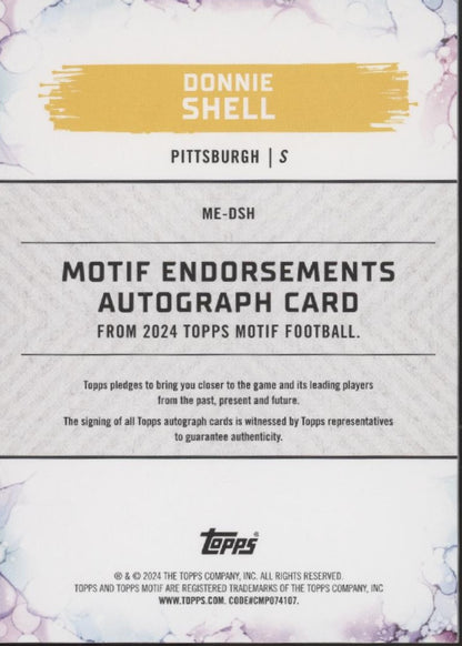 Donnie Shell 2024 Topps Motif Endorsements Blue Auto 10/20 #ME-DSH