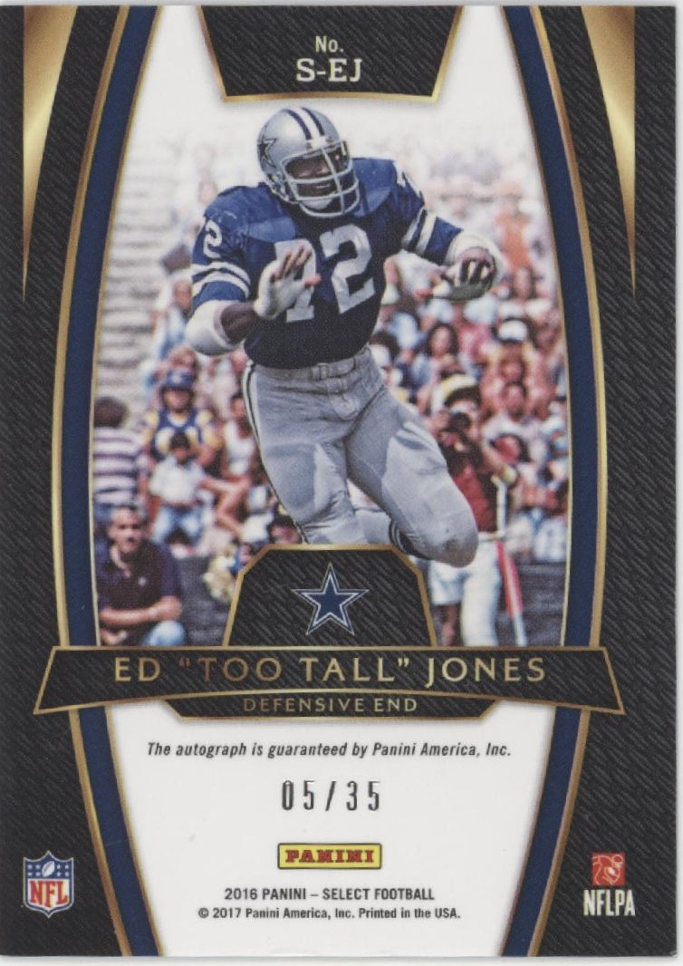 Ed "Too Tall" Jones 2016 Panini Select Prizm Auto 05/35 #S-EJ