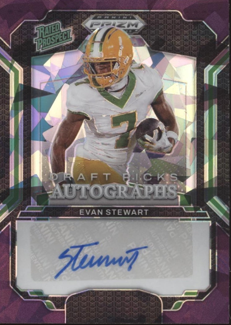 Evan Stewart 2025 Prizm Draft Picks Rated Prospect Purple Ice Prizm Auto 04/50