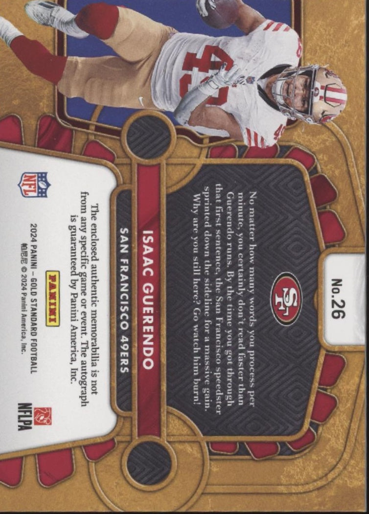 Isaac Guerendo 2024 Panini Gold Standard Swatch RC Auto 108/149 #26