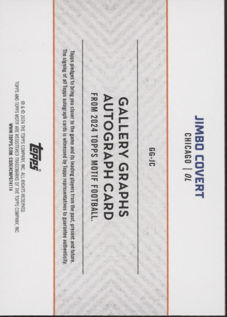Jimbo Covert 2024 Topps Motif Gallery Graphs Auto 30/49 #GG-JC