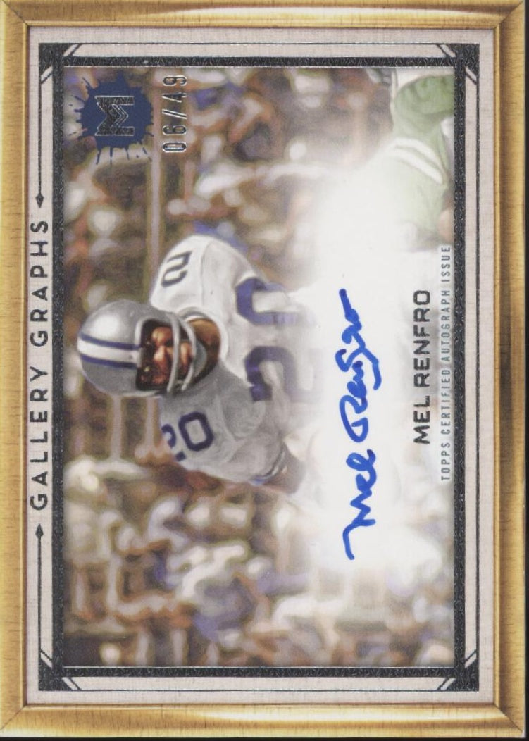 Mel Renfro 2024 Topps Motif Gallery Graphs Auto 06/49 #GG-MR