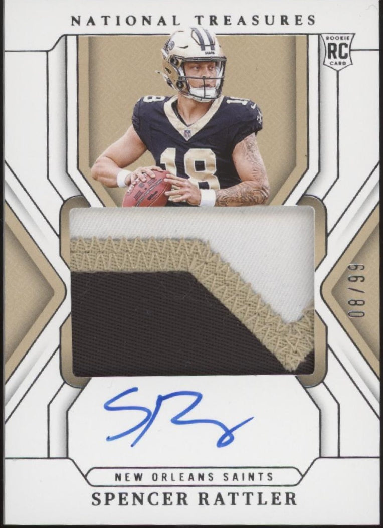 Spencer Rattler 2024 Panini National Treasures Swatch RC Auto 66/80 #171