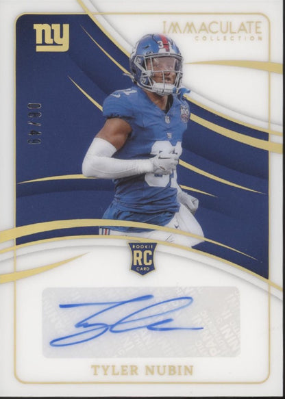 Tyler Nubin 2024 Panini Immaculate Collection RC Auto 08/49 #RA-TNN