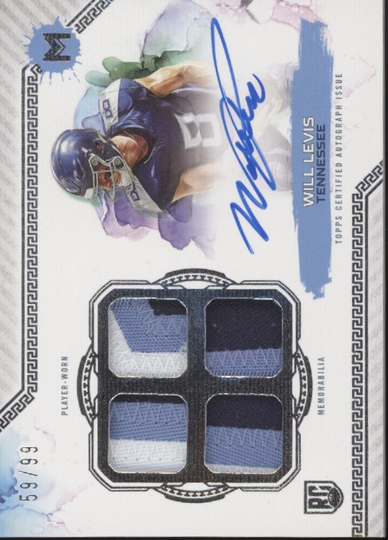 Will Levis 2024 Topps Motif Swatch RC Auto 59/99 #MRRQ-WL