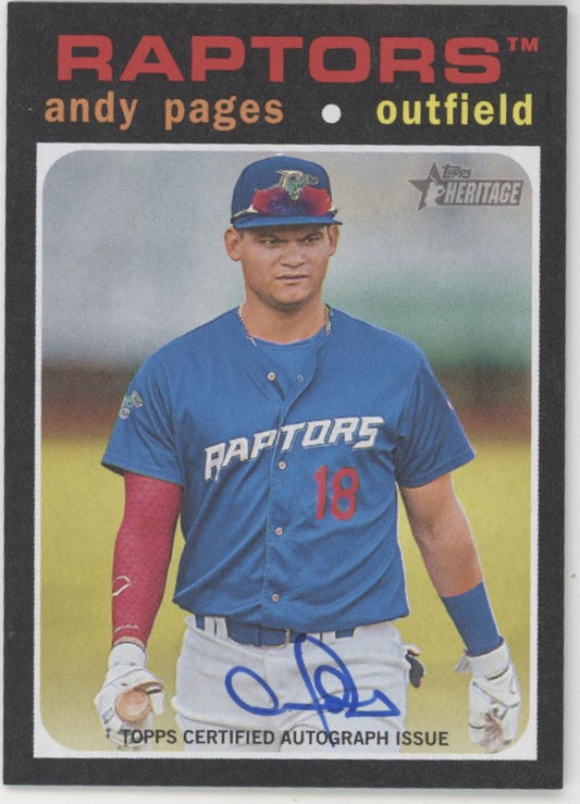 Andy Pages 2020 Topps Heritage Black Auto #ROA-AP