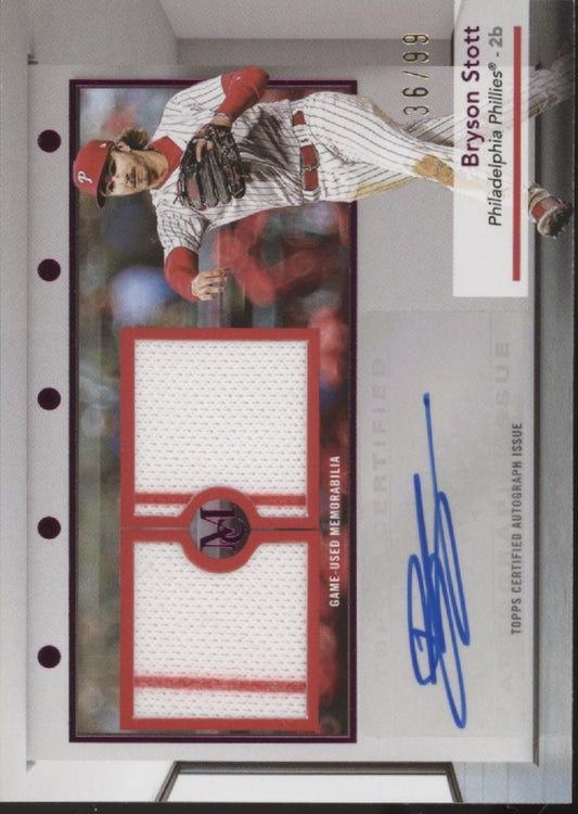 Bryson Stott 2024 Topps Museum Collection Purple Swatch Auto 36/99 #SWDRA-BS