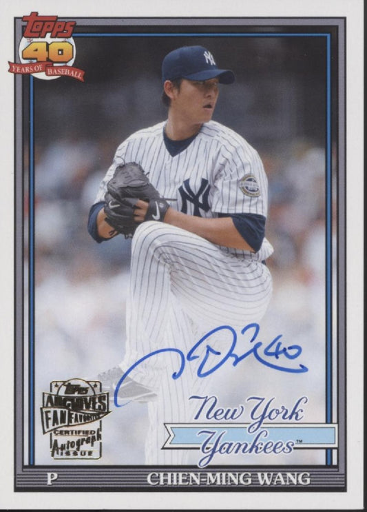Chien-Ming Wang 2021 Topps Archives Fan Favorites Auto #FFA-CM