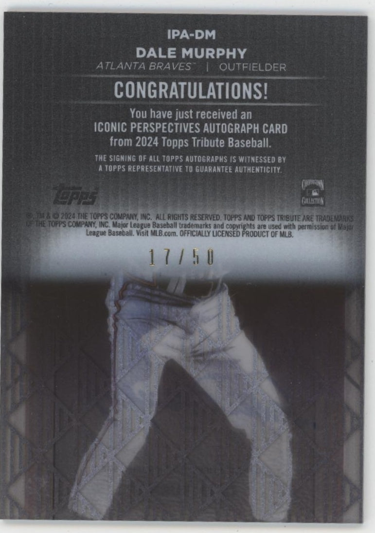 Dale Murphy 2024 Topps Tribute Auto 17/50 #IPA-DM