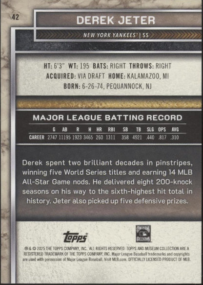 Derek Jeter 2025 Topps Museum Collection 15/35 #42