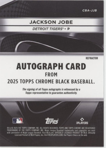 Jackson Jobe 2025 Topps Chrome Black Refactor RC Auto 104/199 #CBA-JJB