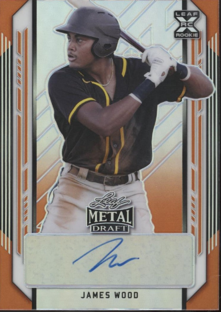 James Wood 2021 Leaf Metal Draft Orange Refractor RC Auto 1/7 #BA-JW2