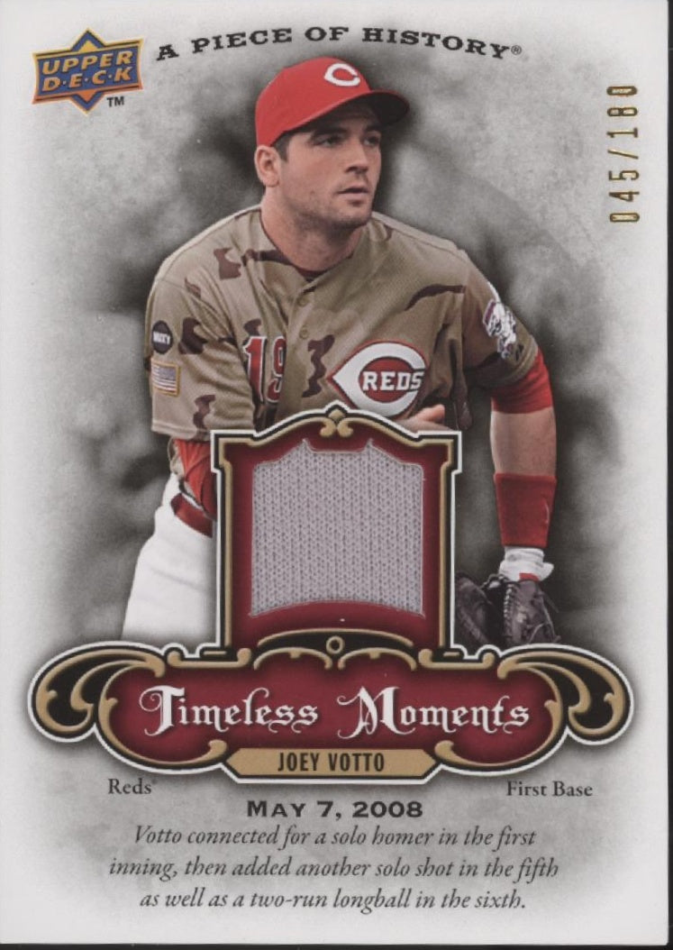 Joey Votto 2009 Upper Deck A Piece of History Timeless Moments Swatch 045/180