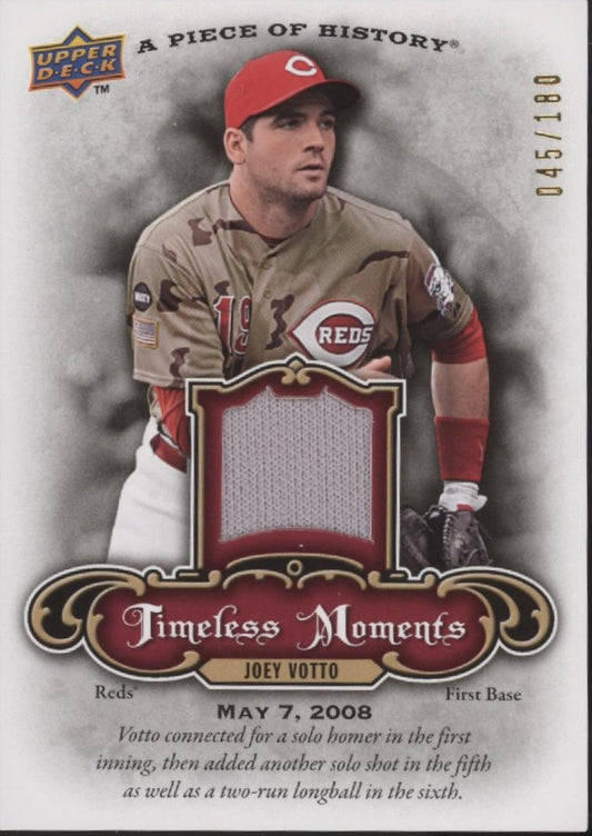 Joey Votto 2009 Upper Deck A Piece of History Timeless Moments Swatch 045/180