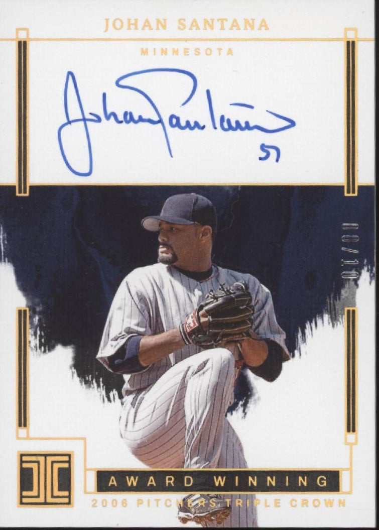Johan Santana 2024 Panini Impeccable Award Winning Auto 08/10 #AWA-JS
