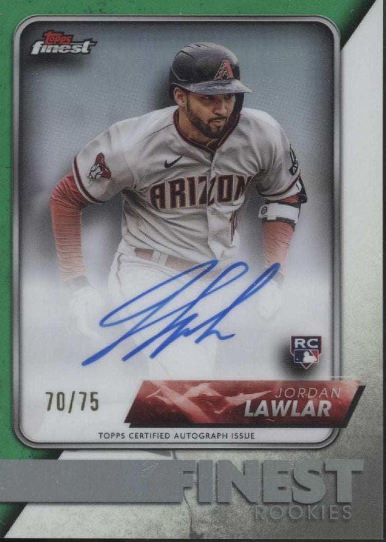 Jordan Lawlar 2024 Topps Finest Green Refractor RC Auto 70/75 #FR-JL